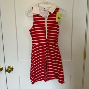Red and white collared All in Motion athletic dress
